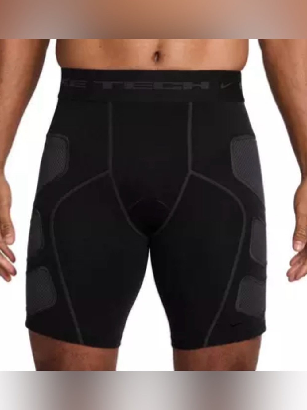 Nike Black Men’s Compression Boxer Briefs with Gray Padding Accents